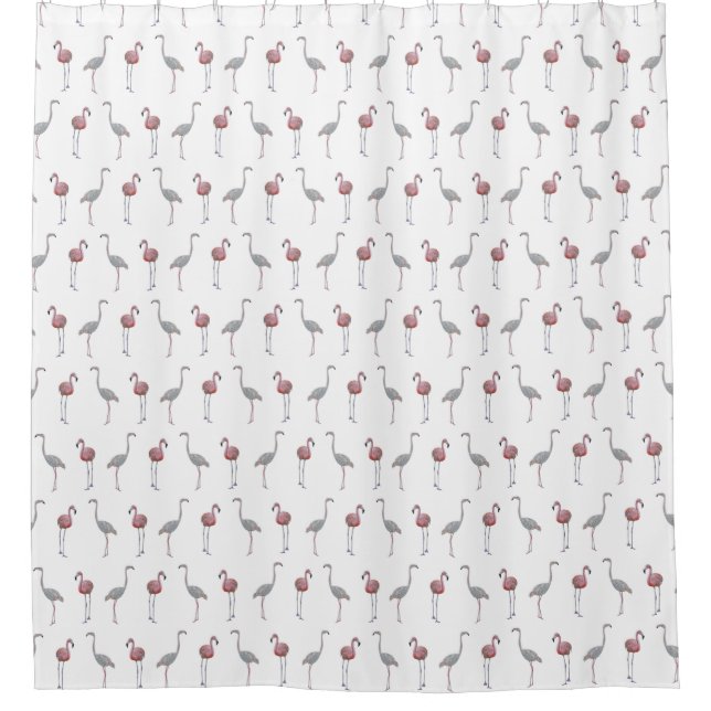 Flamingo Frenzy Shower Curtain (Choose colour) (Front)