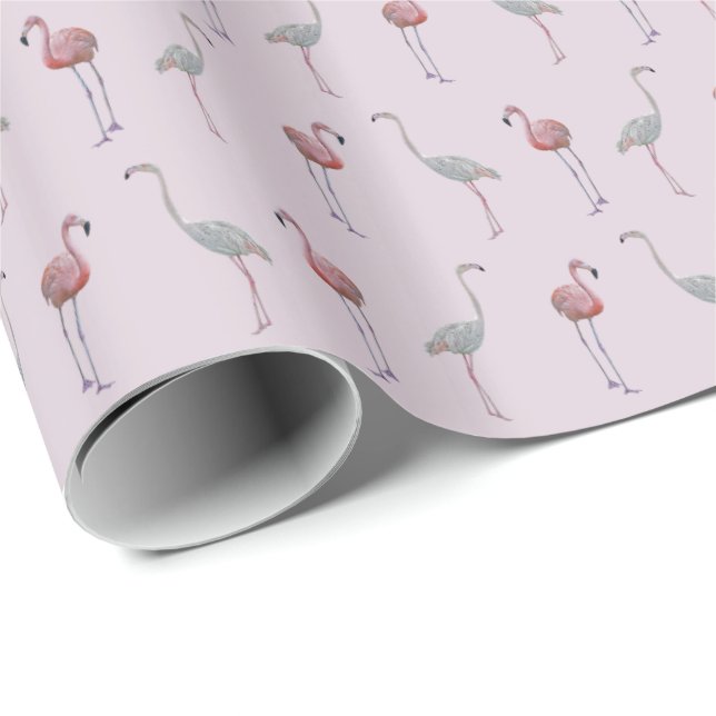 Flamingo Frenzy Wrapping Paper (Dusty Pink) (Roll Corner)
