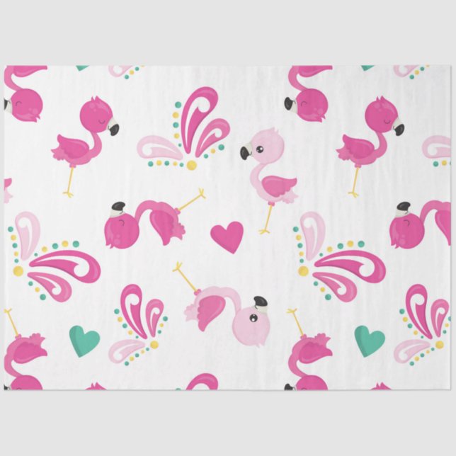 Flamingo Fun Design 2 Tissue Paper (Front)