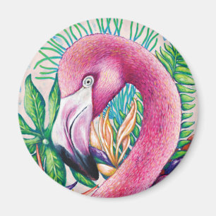 Flamingo Funny Cute Cool Unique Fine Art Magnet
