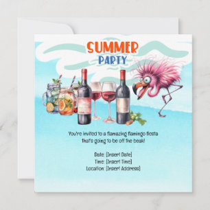 Flamingo Funny Design for party Save The Date