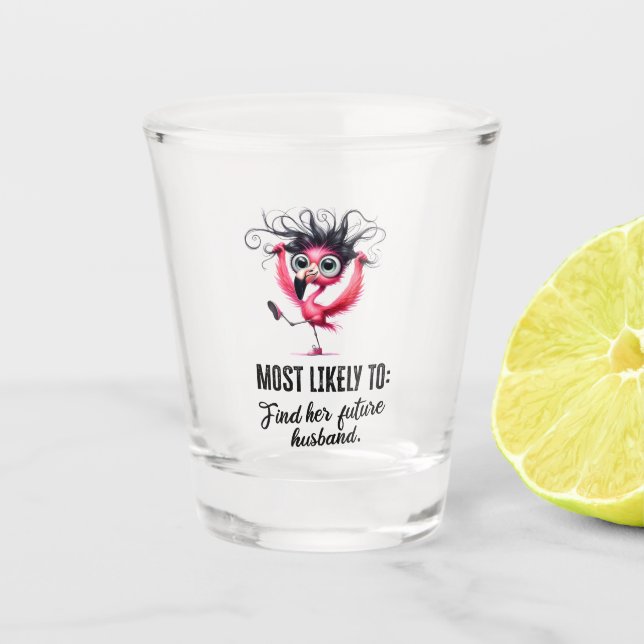 Flamingo Funny Face for Party  Shot Glass (Front)