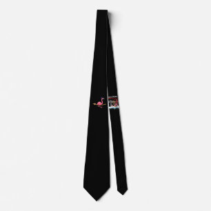 Flamingo Funny Flamingo Witch Halloween Tie