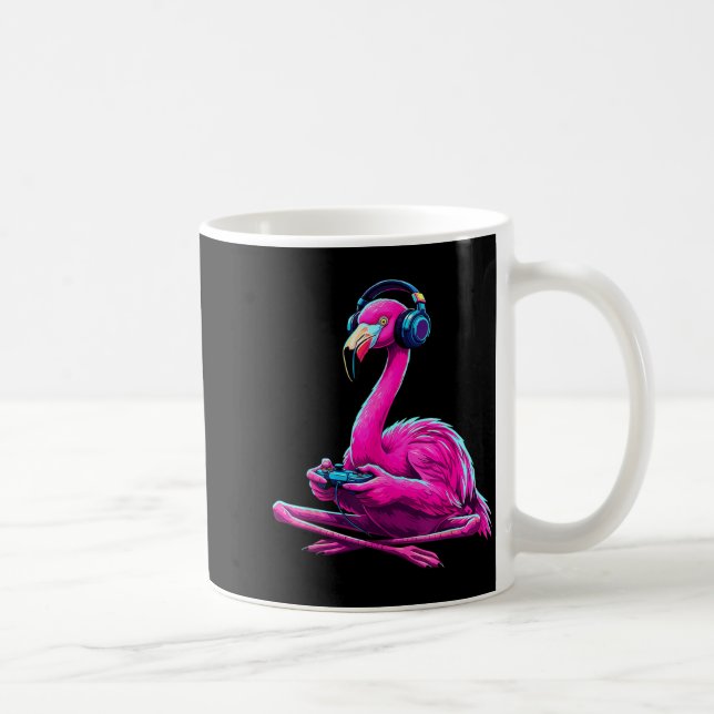Flamingo Gaming Animal Video Games Funny Flamingo  Coffee Mug (Right)