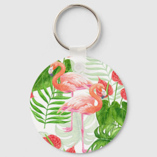 Flamingo garden key ring