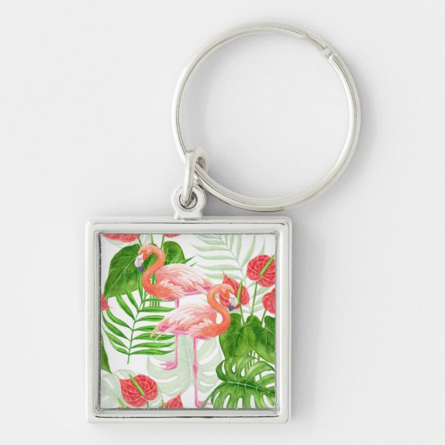 Flamingo garden key ring (Front)