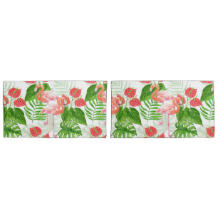 Flamingo garden pillowcase