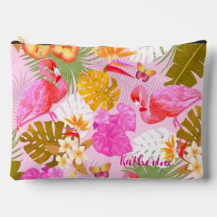 Flamingo Garden Pink Accessory Pouch
