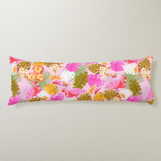 Flamingo Garden Pink Body Cushion (Front)