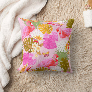 Flamingo Garden Pink Cushion