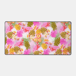 Flamingo Garden Pink Desk Mat