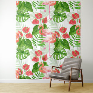 Flamingo garden tapestry