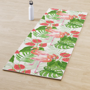 Flamingo garden yoga mat