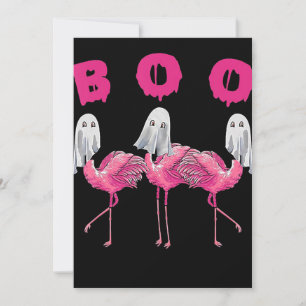 Flamingo   Ghost Flamingo Boo Halloween Costume Holiday Card