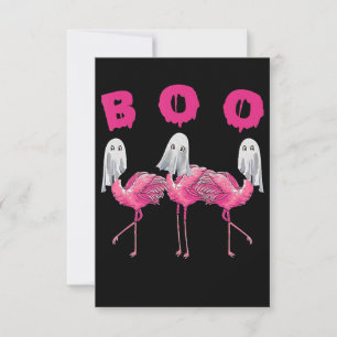 Flamingo Ghost Flamingo Boo Halloween Costume RSVP Card