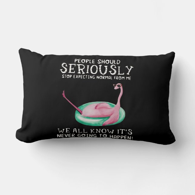 Flamingo Gift | People Should Seriously Flamingo Lumbar Cushion (Front)