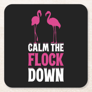 Flamingo Gifts   Flamingo Funny Square Paper Coaster