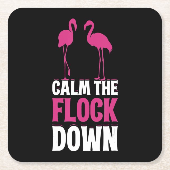 Flamingo Gifts | Flamingo Funny Square Paper Coaster (Front)
