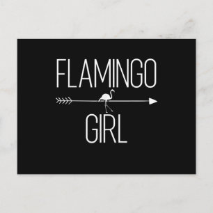 Flamingo Girl Gift For Women Bird Animal Wading Announcement Postcard