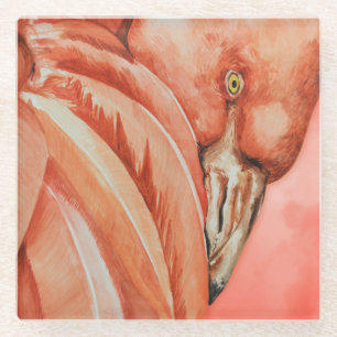 Flamingo  glass coaster