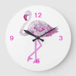 Flamingo Glory Large Clock