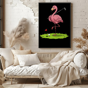 Flamingo Golfer on the Green Poster