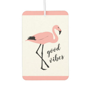Flamingo Good Vibes Pink Black Air Freshener