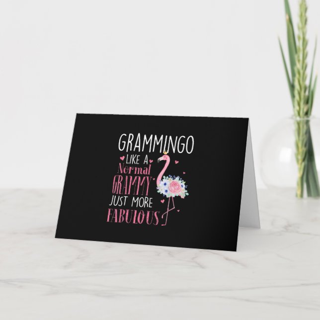 Flamingo Grammingo Like A Normal Grammy Gift Funny Card (Front)