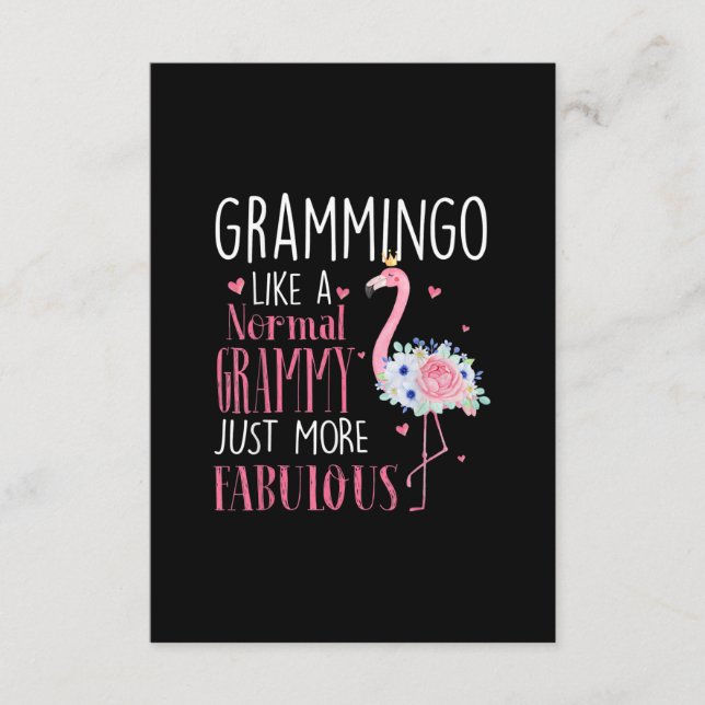 Flamingo Grammingo Like A Normal Grammy Gift Funny Enclosure Card (Front)