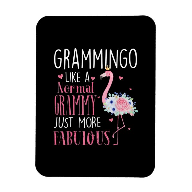 Flamingo Grammingo Like A Normal Grammy Gift Funny Magnet (Vertical)