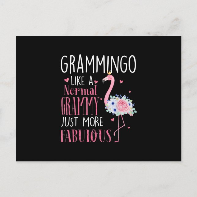 Flamingo Grammingo Like A Normal Grammy Gift Funny Postcard (Front)