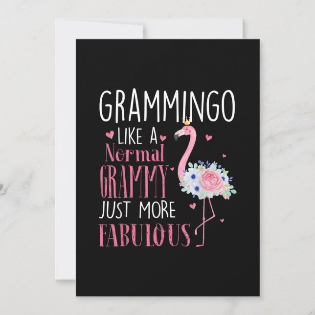 Flamingo Grammingo Like A Normal Grammy Gift Funny Save The Date (Front)