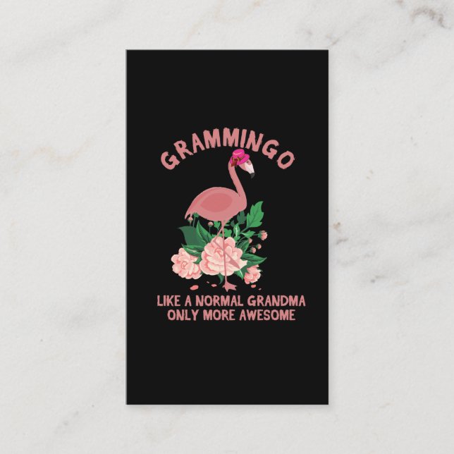 Flamingo Grandmother like a normal grandma only mo Business Card (Front)