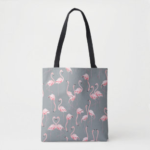 Flamingo Grey: Vintage Seamless Pattern. Tote Bag