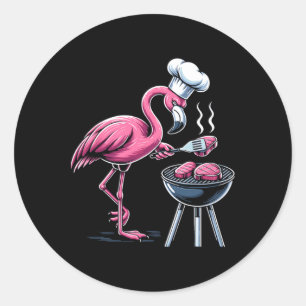 Flamingo Grilling Grill Rbecue Bbq For Men Women 1 Classic Round Sticker