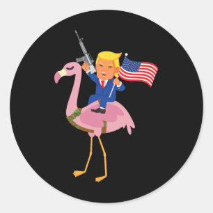 Flamingo Gun Merica 2020 Election Maga Republican Classic Round Sticker