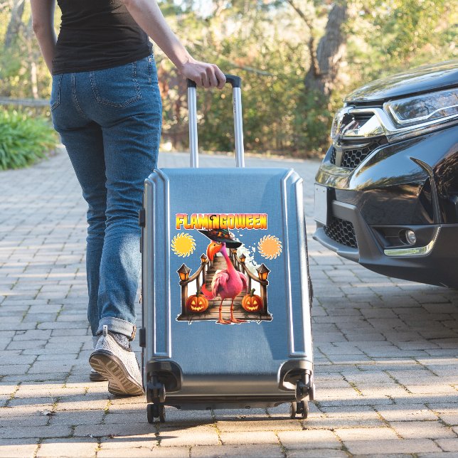 Flamingo Halloween (Suitcase Insitu)