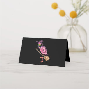 Flamingo Halloween Flamingo Witch Scary Party Place Card