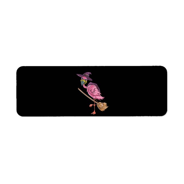 Flamingo | Halloween Flamingo Witch Scary Party Return Address Label (Front)