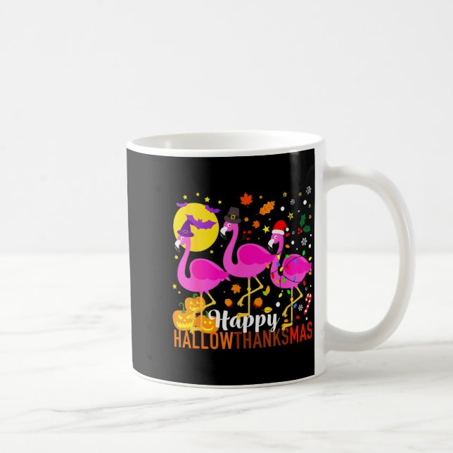 Flamingo Halloween Thanksgiving Christmas Hallowth Coffee Mug (Right)