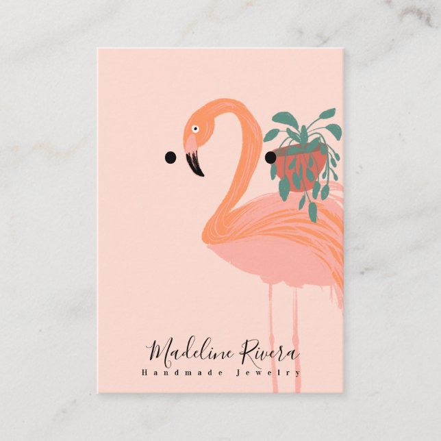 Flamingo Handmade Artisan Earring Display Cards (Front)