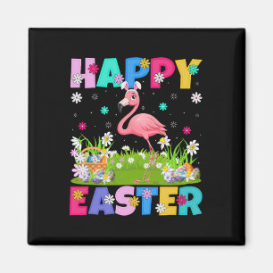 Flamingo Happy Easter Egg Hunt Bunny Ear Flamingo Magnet