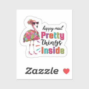Flamingo Happy Mail Pretty Things Inside Sticker