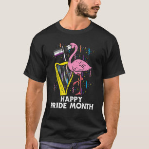 Flamingo Harp Asexual Happy Pride Month Ace Pride  T-Shirt