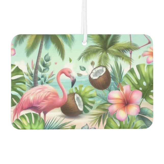 Flamingo Haven Car Air Freshener (Front)