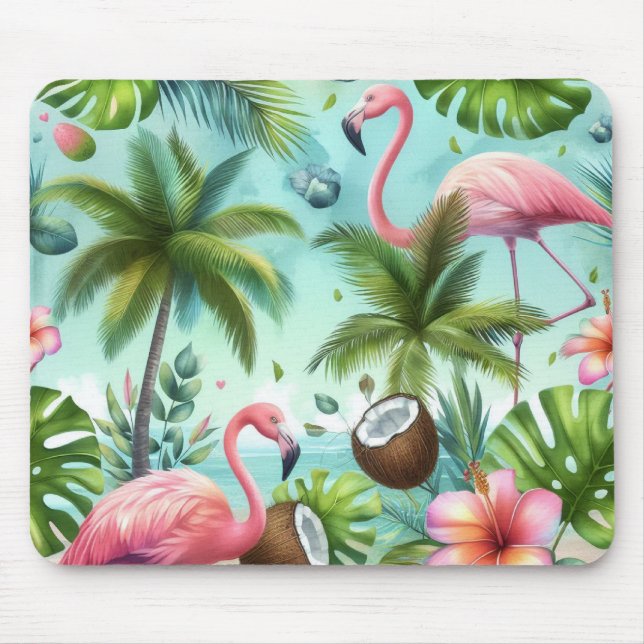 Flamingo Haven Mouse Pad (Front)