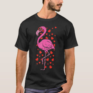 Flamingo Heart Glasses Cute Valentines Day Bird An T-Shirt