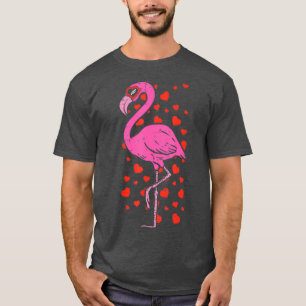 Flamingo Heart Glasses Cute Valentines Day Bird T-Shirt