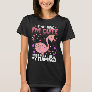 Flamingo Heart Valentine's Day Animal For Womens K T-Shirt
