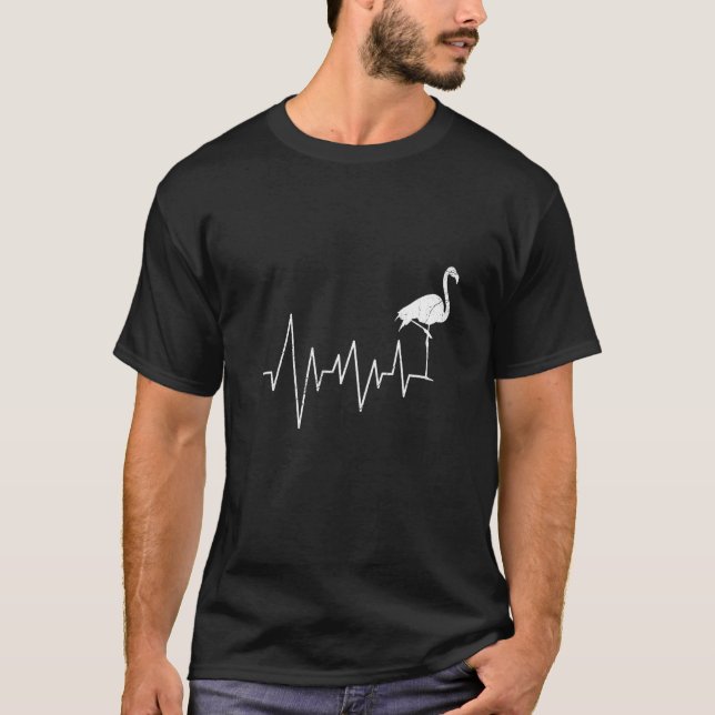 Flamingo Heartbeat Bird T-Shirt (Front)
